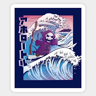 Cool Surfing Grim Reaper Riding a Great Wave Magnet